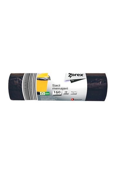 ZOREX Saci menajeri Pro, 160L, negru, 10 buc/rola