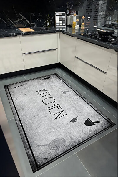 Bebişim Halı Kitchen Çerçeveli Modern Mutfak Halısı