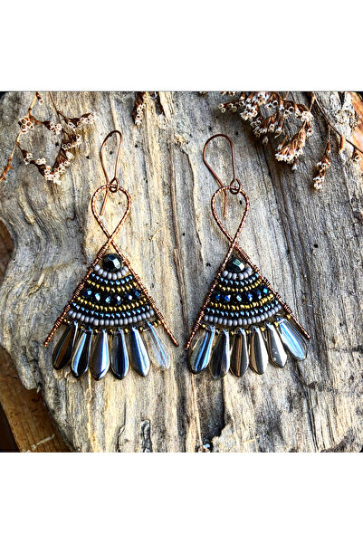 MODA El Yapımı Bakır Tel Sarma Küpe