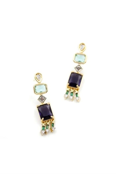 PRATİKOBA Melis Stone Earrings - Purple