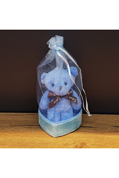 AYACO دب تيدي في كيس هدايا أزرق - دب تيدي هدية في كيس أزرق
