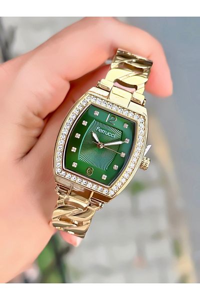 Ferrucci Women's Wristwatch Stone Model Chain Cord Waterproof Design Watch