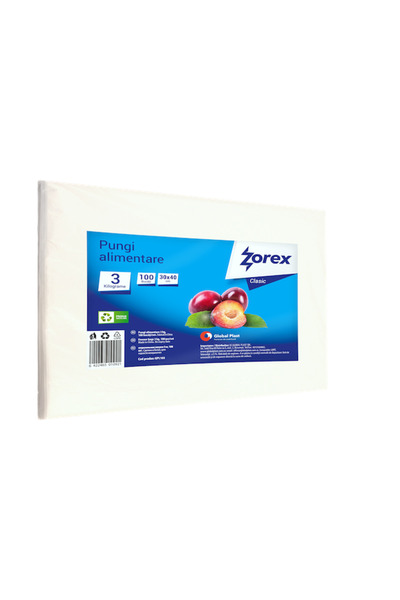 ZOREX Pungi transparente clasice pentru congelare, capacitate 3 kg