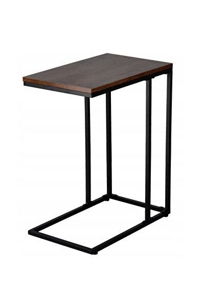 OEM Masuta de cafea, cu cadru de otel, stil industrial, 30x48x59 cm, maro rustic