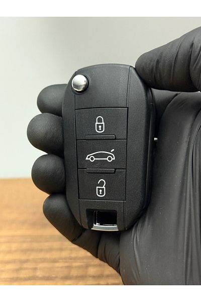 Luxe Aksesuarr Peugeot (301-308-208-508-3008-5008) 3 Button Key Control Cup Holder with Trunk
