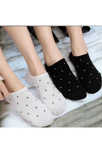 HAYEL 5 Pairs Multicolored Butterfly Ribbon Patterned Women's Sneaker Socks Invisible