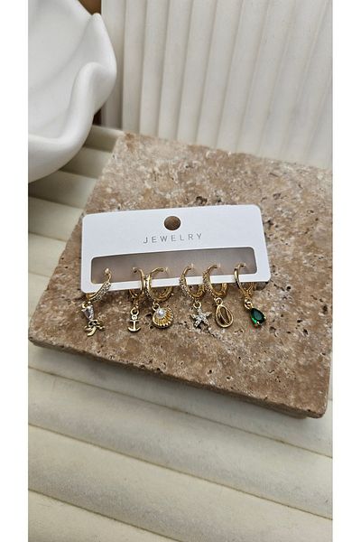 AURA Zircon stone multi earring set