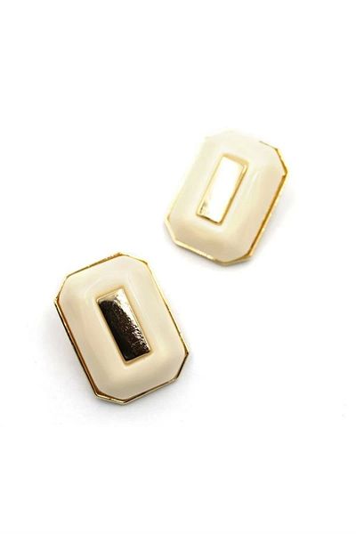 PRATİKOBA Rectangular Earrings - Cream