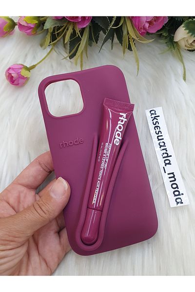 ZB Aksesuarda Moda Soft Trend Case Compatible with iPhone 13 and 14 with Lip Gloss Gift