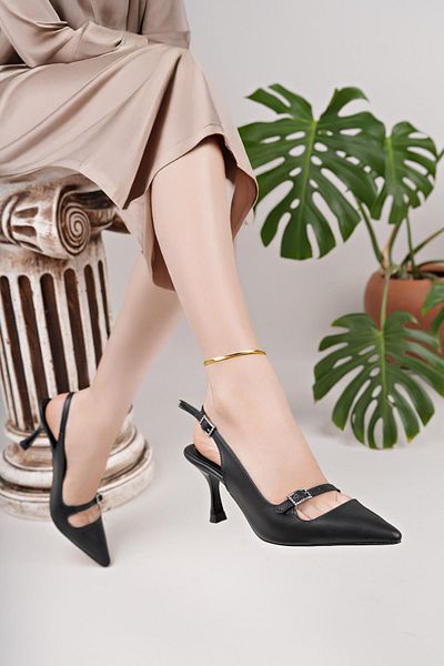 Nesil Shoes Özma 447 Stiletto de damă cu toc negru