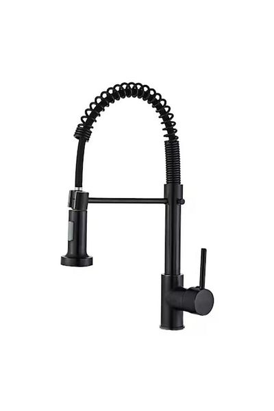POWER J GYM Kitchen Faucet with Pull-Out Spray, POWER J GYM, Kitchen Flex, High Spout, 360°, Stainless Steel, M