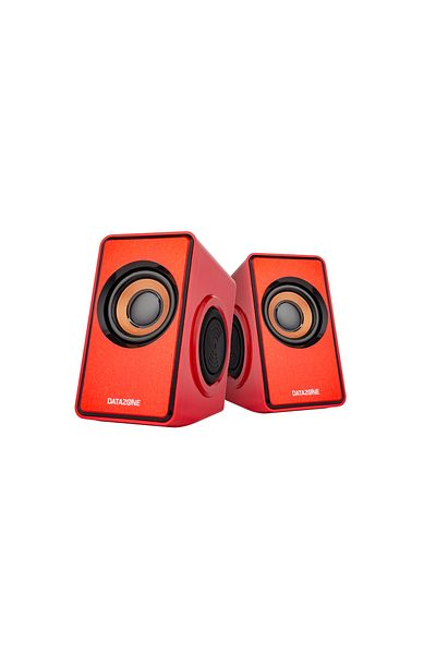 Datazone DZ‑T007 Red Mini USB Computer Speakers – Portable, Colorful Design, Deep Bass