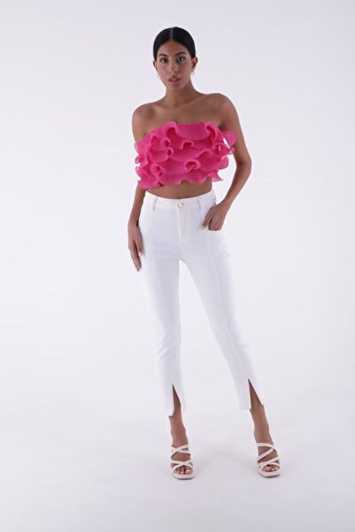 nutika Denim Trousers with Slits at the Legs