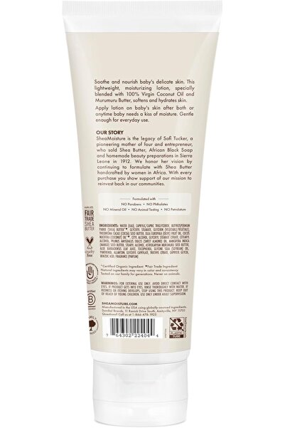 Shea Moisture Baby Lotion Coconut Oil for Baby Skin 100% Virgin Coconut Oil Clear Skin Moisturizer 8