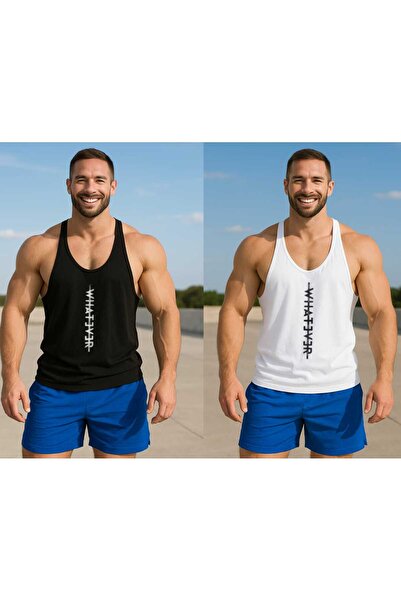 TREND ALİSSE Pachet de 2 tricouri sport pentru bărbați, cu imprimeu, pentru p...