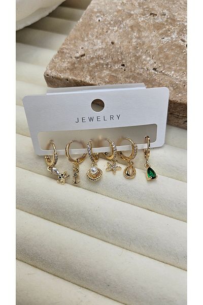 AURA Zircon stone multi earring set