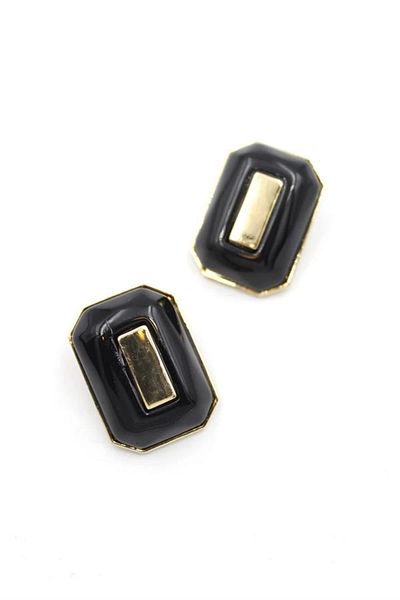 PRATİKOBA Rectangular Earrings - Black