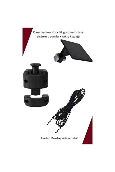 ALUWAND Lüx Cam Balkon Kilidi – Gold & Fırtına Sistem Uyumlu – 1 Adet – Zinci...