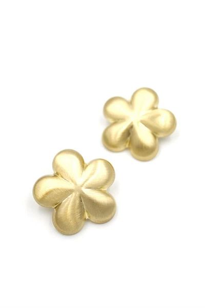 PRATİKOBA Metal Flower Earrings - Gold