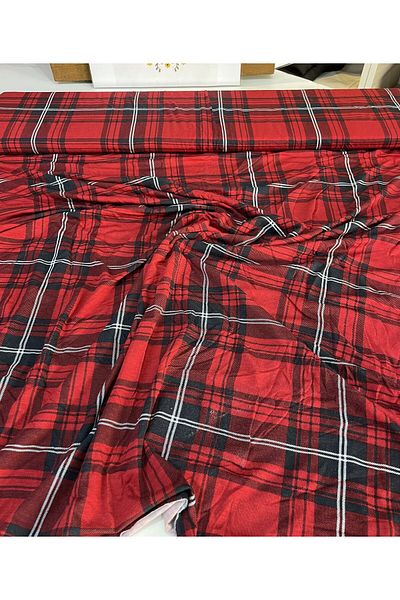 EGE DESIGN Single Lyc Combed Printed Plaid