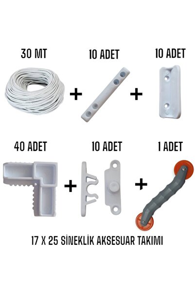 Genel Markalar 17X25 Sineklik Aksesuar Takımı (Büyük Paket )– Kolay Montaj, Dayanıklı Malzeme