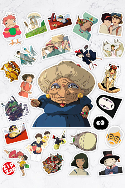 ZipZap مجموعة ملصقات لاصقة من رواية Hayao Miyazaki Anime Phone Laptop Bullet ...