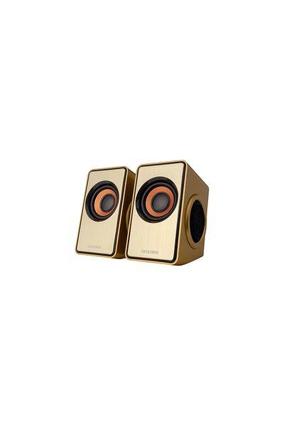 Datazone DZ‑T007 Gold Mini USB Computer Speakers – Portable, Colorful Design, Deep Bass