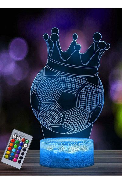 Generic SYOSI Football 3D Illusion Lamp, Football Gifts for Boys Girls, 3D Night Light with 16 Colors Chang