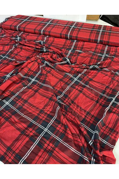 EGE DESIGN Single Lyc Combed Printed Plaid