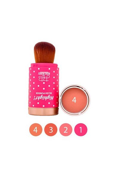 LOYA Blusher with Professional Brush for Color Blending by Rose Berry No. 4
