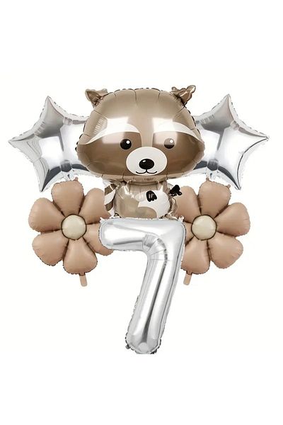 CANSIN Birthday Decoration Raccoon Foil Balloon Set