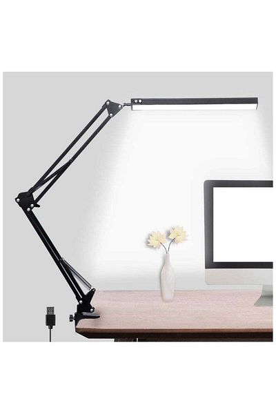 Generic NNEWVANTE LED Desk Lamp, Adjustable Swing Arm Lamp with Clamp, Eye-Caring Reading Light, 10 Brightn