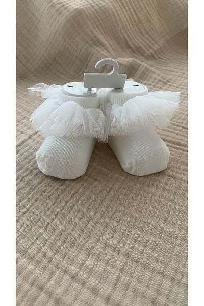 Ekinoks Tulle Decorated Baby Socks