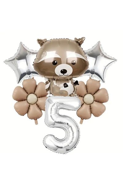 CANSIN Birthday Decoration Raccoon Foil Balloon Set
