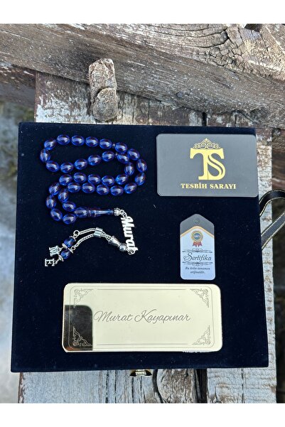 TESBİHSARAYI Kehribar Tesbih- DERİ KUTULU GÜMÜŞ İSİMLİ TESBİH -İsimi Soru & C...