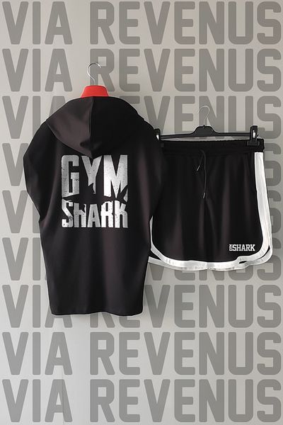Vordevia Gym Front and Back Printed Zero Sleeve Hooded Sports Tshirt and Custom Jersey Fabric Sports Shorts