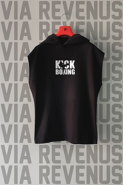 Vordevia Kick Boxing Front and Back Printed Zero Sleeve Hooded Sports Tshirt and Custom Jersey Fabric Sports Shorts