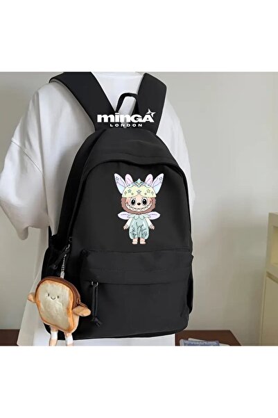 Minga London Rucsac pentru școală, cursuri, și studii, Labubu Elf negru