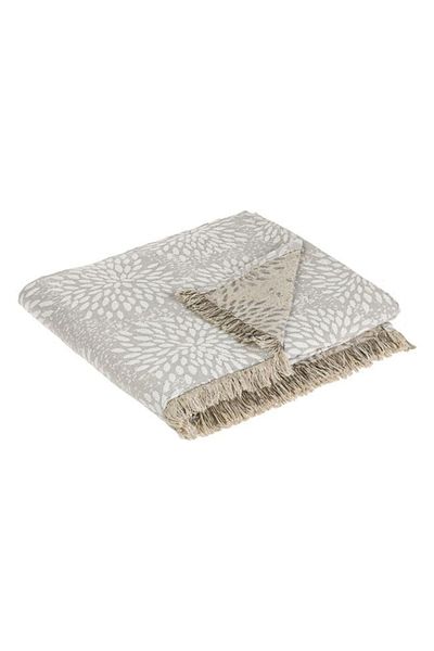 divendi-ro Decorative bedspread, floral pattern, fringed, 180x160 cm, cream
