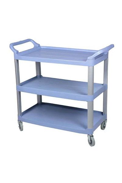 Generic Large Serving Cart with 3 Shelves - Blue