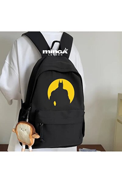 Minga London Rucsac pentru școală, cursuri, studii, supererou negru