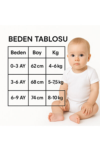 İZYALİF BABY Baby Girl 3-Piece Jumpsuit Set with Booties and Snap Fasteners Cotton