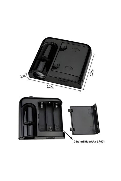 HAWIRE Set 2 proiectoare logo BMW cu holograma pe led HAWIRE, Cu senzor, 3 baterii tip AAA