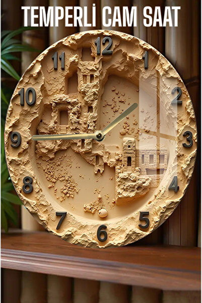 kutuTR Earth Houses Designed 3D Look Tempered Glass Watch – 33 cm Csdw081