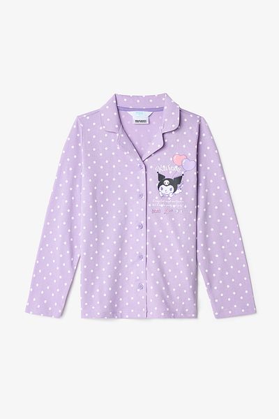 Penti Lilac Girl's Kuromi Long Sleeve Shirt Pajamas Set