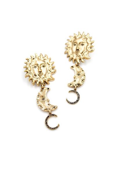 BirYıldızOl Zra Model Dangle Sun and Moon Themed Women's Earrings