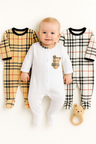 İZYALİF BABY Baby Boy 3-Piece Jumpsuit Set Hospital Release Cotton with Booties