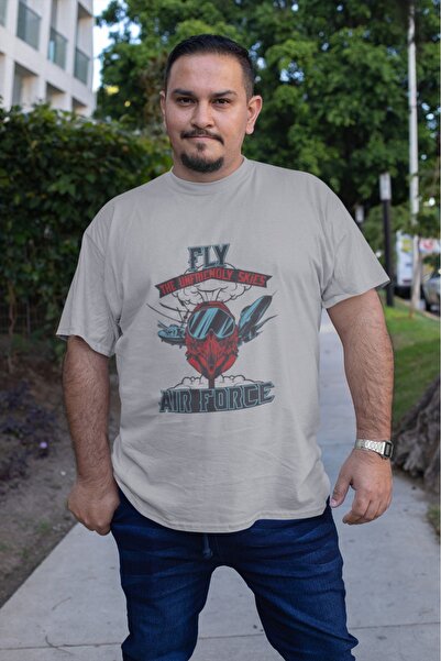 ArtYus TRIOC BĂRBAȚI FLY AIR FORCE TRANSFER PRINTED CU Gât rotund și mânecă s...