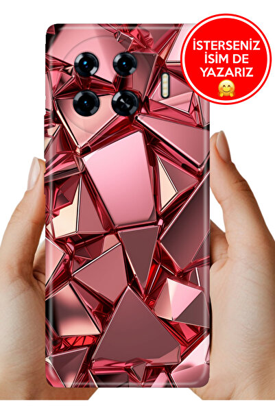 TECNO Spark 20 Pro Plus Kılıf 6.78" Desenli Şeffaf Kılıf Üzeri Silikon PembeDeco