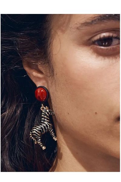 BirYıldızOl Zra Model Zebra Earrings
